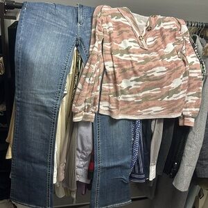 Long Eleg Legs 14 X 38” with Adora Pink Camo L/S Shirt Tall girls Rejoice!